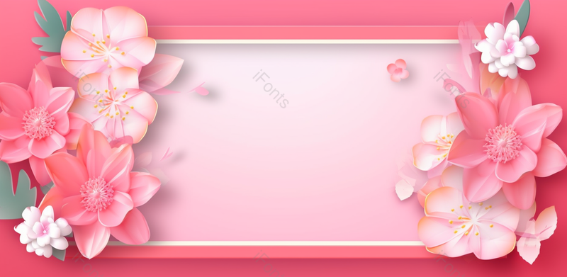 粉色白色花朵520情人节边框手绘背景,插画/手绘图,插画/手绘图库,插画/手绘图下载,插画/手绘